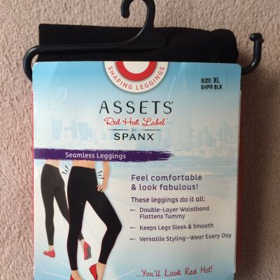 Assets by Spanx sz XL  Black  Seamless Shaping  Leggings Style 1663 NWT